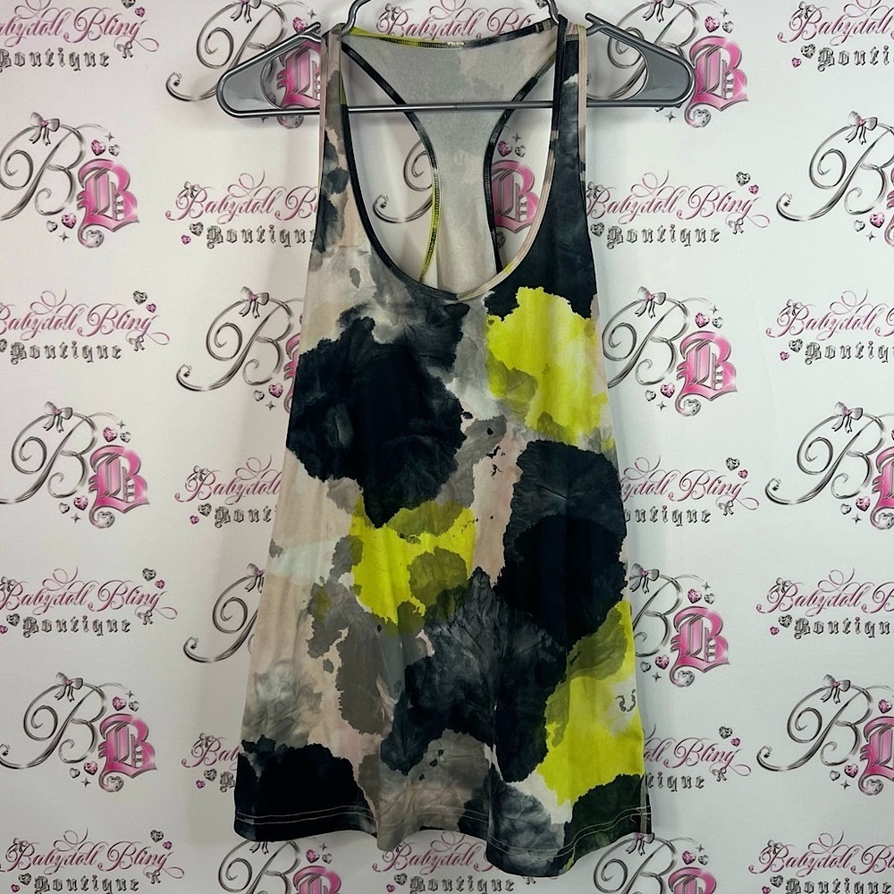 Lululemon Athletica tank top splatter Women's Tank Top - Black, Gray, Yellow